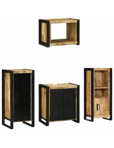Set di mobili per il bagno 4 pcs Legno Recuperato Massello 2