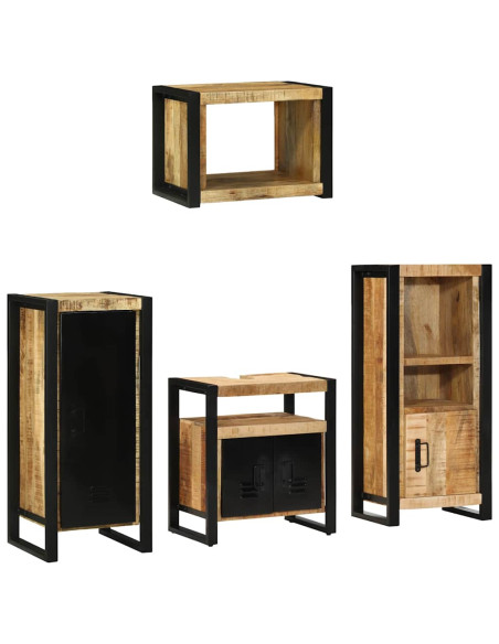 Set di mobili per il bagno 4 pcs Legno di mango massello