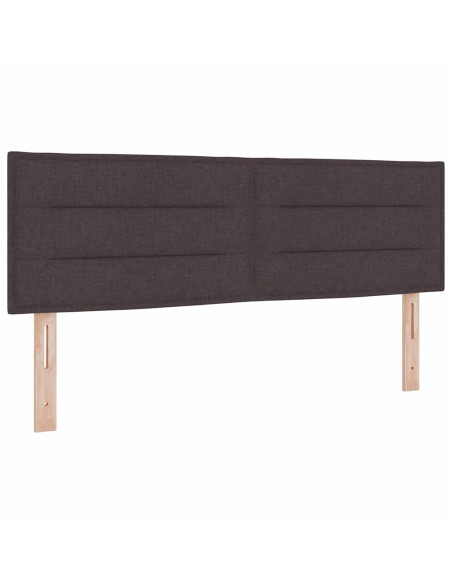 Letto a molle con materasso Marrone Scuro 190 x 140 cm Tessuto