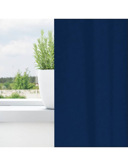 Tende Blackout con Anelli 2 pcs Blu Scuro 140 x 140 cm