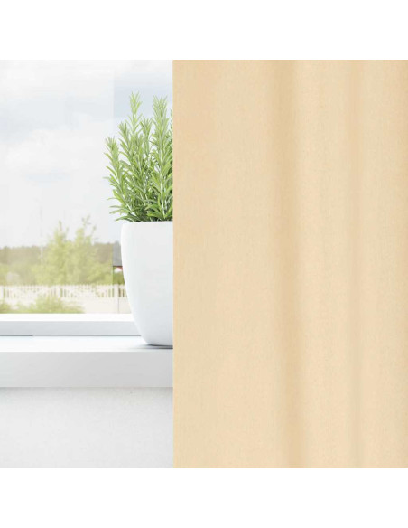 Tende Blackout con Anelli 2 pcs Crema 140 x 140 cm Poliestere