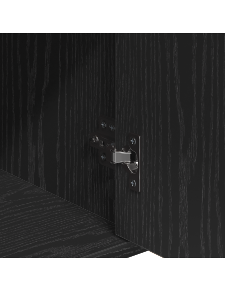 Credenza Rovere Nero 60 x 31 x 70 cm Legno multistrato
