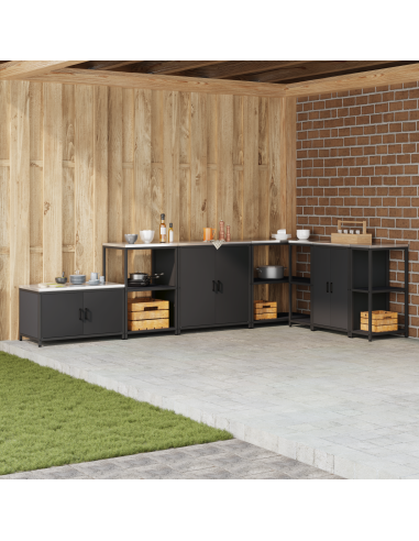 Stoccaggio in cucina con porta Nero 60 x 50 x 92 cm Acciaio