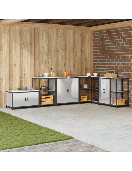 Stoccaggio in cucina con porta Argento 60 x 50 x 92 cm Acciaio