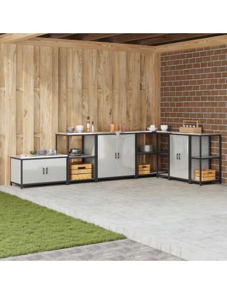 Stoccaggio in cucina con porta Argento 60 x 50 x 92 cm Acciaio