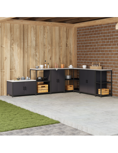 Stoccaggio in cucina con porta Nero 60 x 50 x 92 cm Acciaio