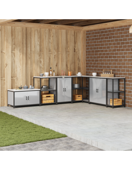 Stoccaggio in cucina con porta Argento 60 x 50 x 92 cm Acciaio