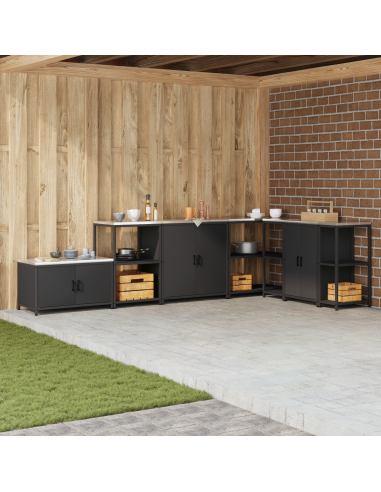 Stoccaggio in cucina con porta Nero 60 x 50 x 92 cm Acciaio