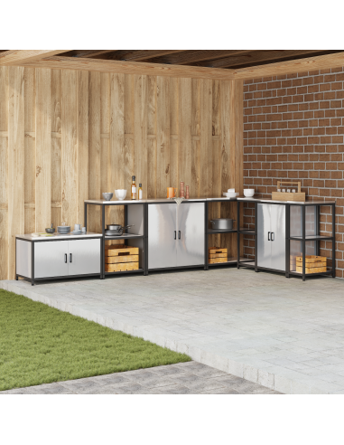 Stoccaggio in cucina con porta Argento 60 x 50 x 92 cm Acciaio