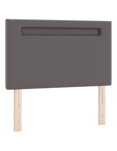 Testiera LED Grigio 90 cm Pelle Sintetica