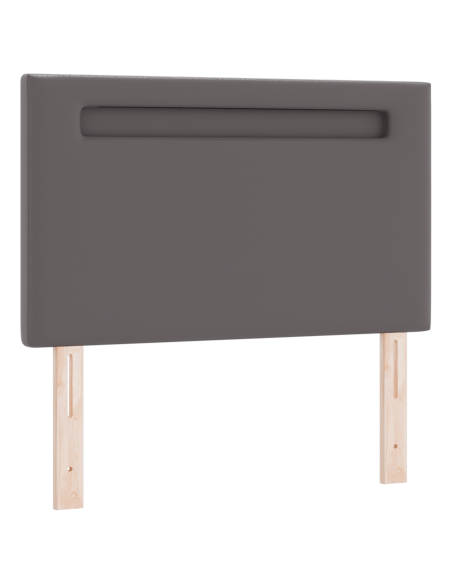 Testiera LED Grigio 90 cm Pelle Sintetica