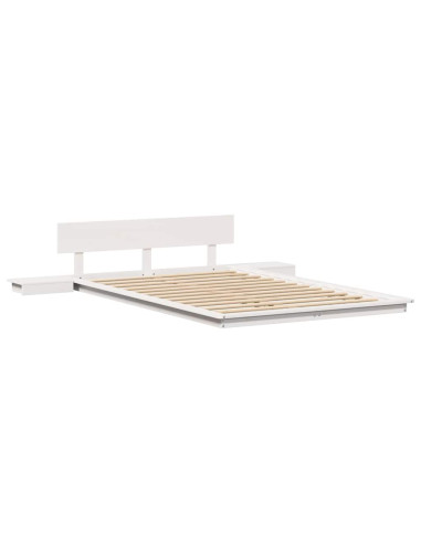 Struttura del letto con testiera Marrone 135 x 190 cm legno