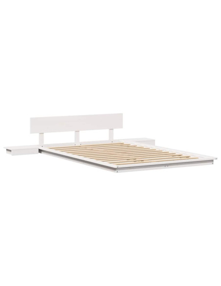 Struttura del letto con testiera Marrone 135 x 190 cm legno