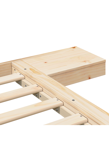 Struttura del letto con testiera Marrone 90 x 200 cm legno