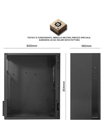 CASE MINI-TOWER NO PSU OPALZ100 OUT 2USB2 0,6MM LIEVE AMMACATURA LATERA