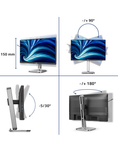 Philips Serie 4000 24B2N4200/00 Monitor PC 60,5 cm (23.8") 1920 x 1080 Pixel Full HD LCD Grigio