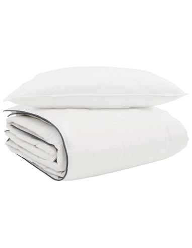 Duvet Invernale con cuscino 2 pcs Bianco Piuma d'anatra