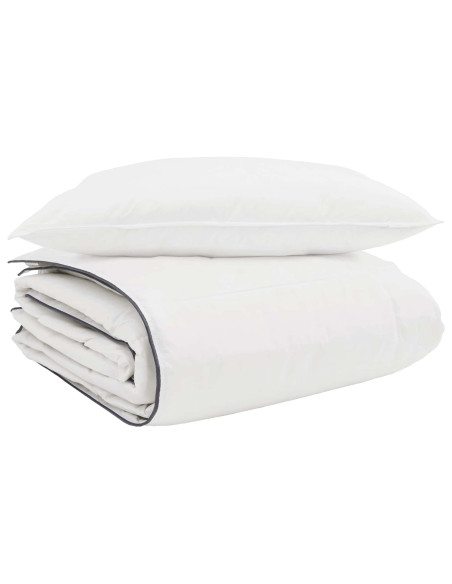 Duvet Invernale con cuscino 2 pcs Bianco Piuma d'anatra