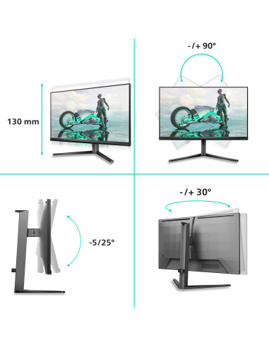 Philips Evnia 3000 27M2N3800A/00 Monitor PC 68,6 cm (27") 3840 x 2160 Pixel 4K Ultra HD LCD Grigio