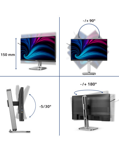 Philips Serie 4000 24B2U4301/00 Monitor PC 60,5 cm (23.8") 1920 x 1080 Pixel Full HD LCD Grigio