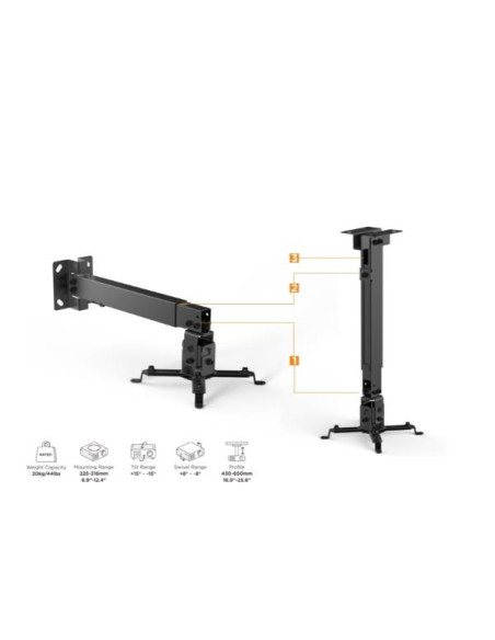 BRACCIO SUPPORTO MURO SOFFITTO