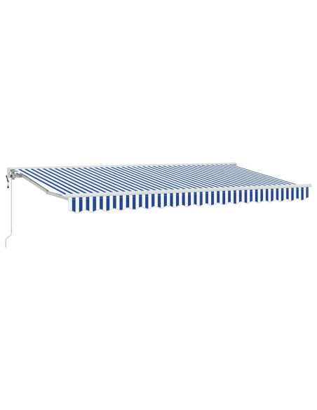 Tenda Retrattile Blu e Bianco 350 x 200 cm Poliestere e Metallo
