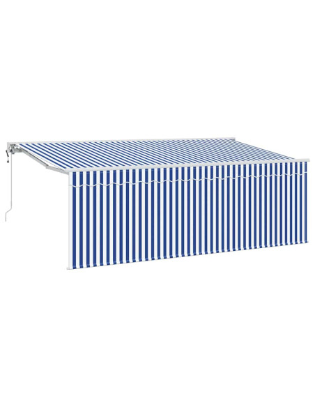 Tenda Retrattile Blu e Bianco 400 x 200 cm