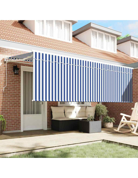 Tenda Retrattile Blu e Bianco 400 x 200 cm