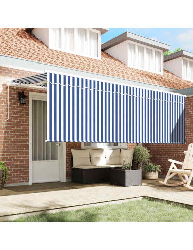 Tenda Retrattile Blu e Bianco 400 x 200 cm