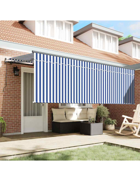 Tenda Retrattile Blu e Bianco 400 x 200 cm