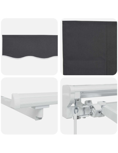 Tenda Retrattile Antracite 400 x 200 cm Poliestere e Alluminio