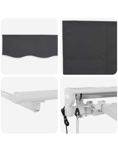 Tenda Retrattile Antracite 400 x 200 cm Poliestere e Alluminio