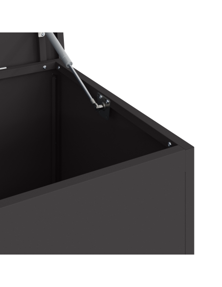 Scatola di Stoccaggio Esterno Nero 100 x 50,5 x 50 cm Acciaio