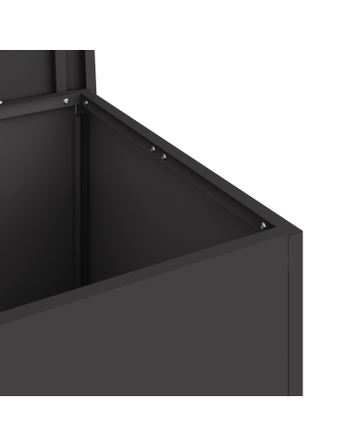 Scatola di Stoccaggio Esterno Nero 80 x 50,5 x 50 cm Acciaio