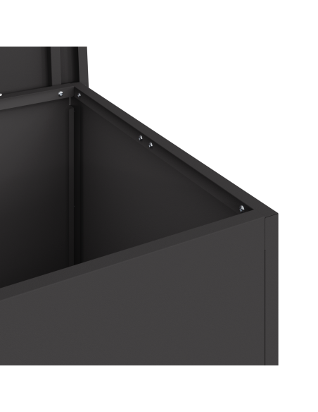 Scatola di Stoccaggio Esterno Nero 80 x 50,5 x 50 cm Acciaio