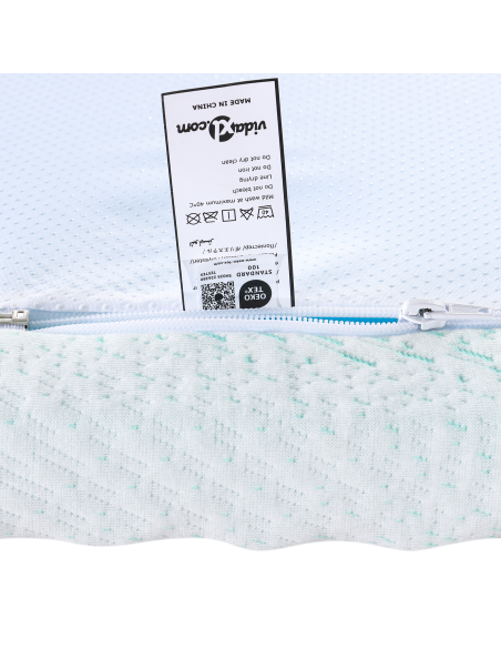 Topper per materasso Bianco e Verde 90 x 200 cm