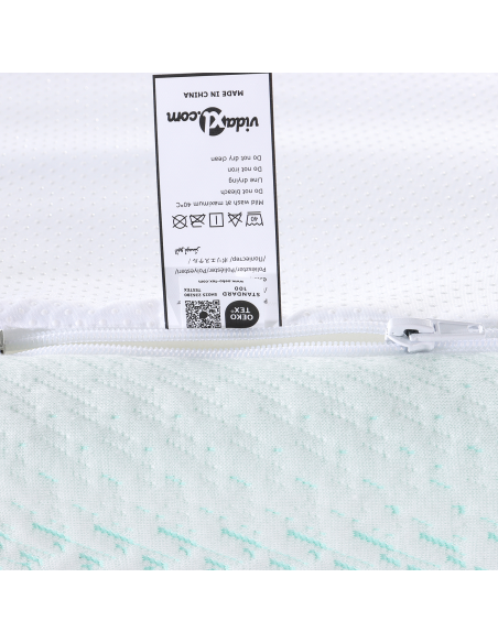 Topper per materasso Bianco e Verde 70 x 200 cm