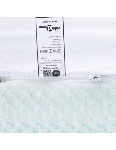 Topper per materasso Bianco e Verde 90 x 200 cm