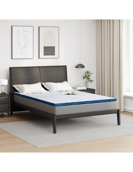 Topper per materasso Bianco 160 x 200 cm Tessuto Jacquard