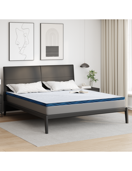 Topper per materasso Bianco 180 x 200 cm Tessuto Jacquard