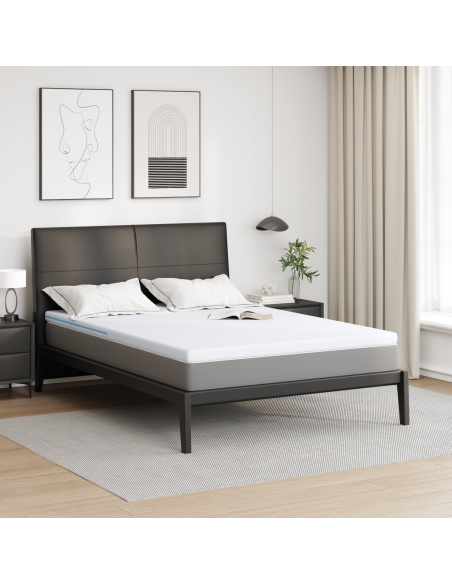 Topper per materasso Bianco 140 x 200 cm Tessuto Jacquard