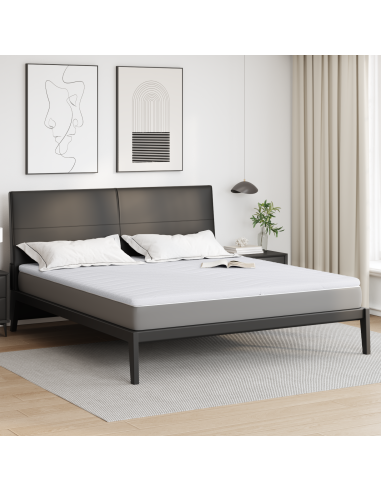Topper per materasso Bianco 200 x 200 cm Tessuto a maglia