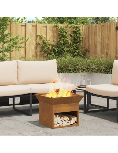 Focolare Ruggine 50 x 50 x 40 cm acciaio corten