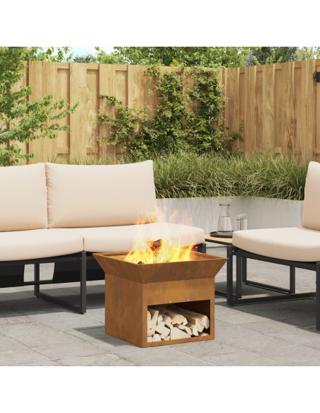 Focolare Ruggine 50 x 50 x 40 cm acciaio corten