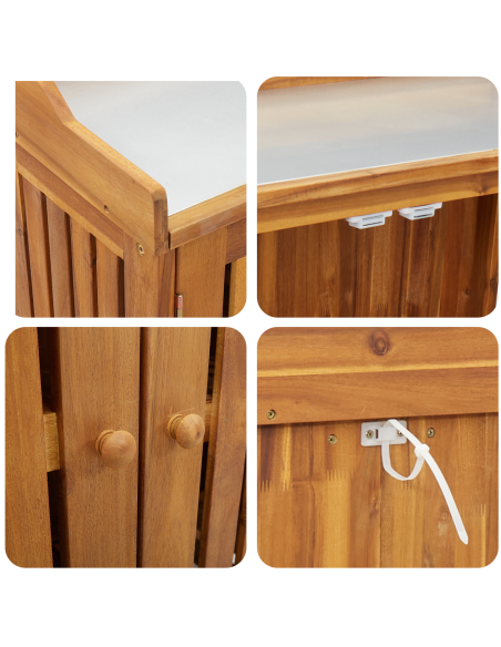 Mobiletto da Giardino con lo scaffale Naturale 93 x 41,5 x 98cm