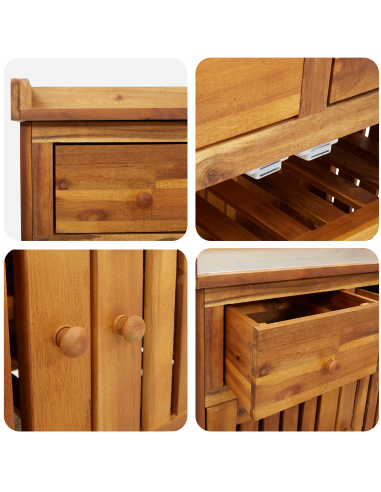 Mobiletto da Giardino con cassetto Naturale 78 x 36,5 x 78cm