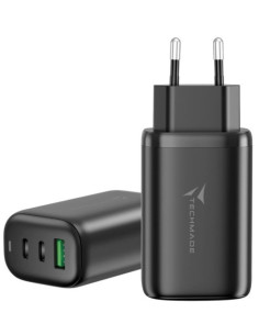 CARICA BATTERIA RAPIDO GAN 3P (2USB -C+1 USB-A) 65WATT NERO TECHMADE