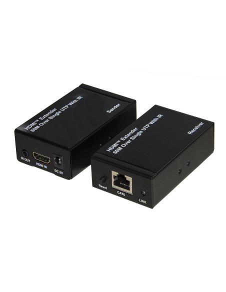 EXTENDER HDMI TRAMITE CAVO RETE CAT 5/6 FINO 60MT INFRAROSSO TELECOMAND