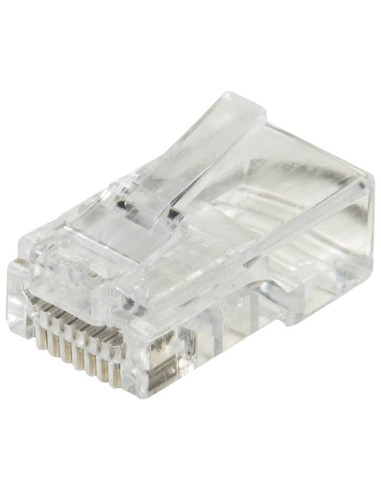 PLUG RJ45 RETE CAT.5E UTP TRASPAREN PASSANTE CONF. 100PCS