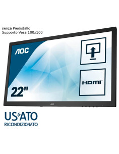 MON 22 REF AOC E2275PWJ FHD BK VGA/HDMI/DVI MULTIM. NO PIEDISTAL.